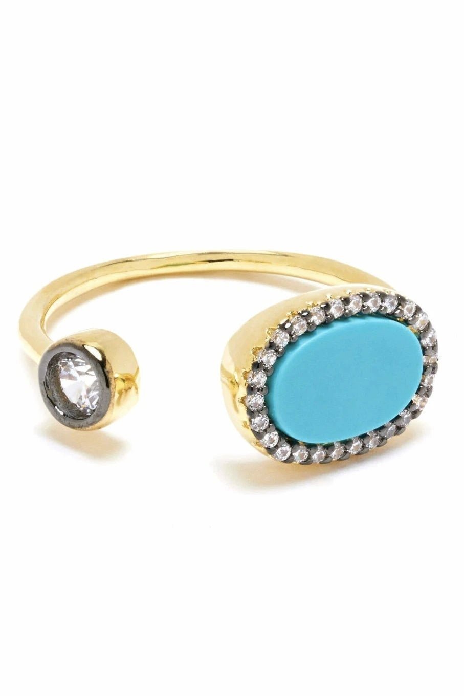 Turquoise Gold Adjustable Ring on a white background - L'Atelier Global