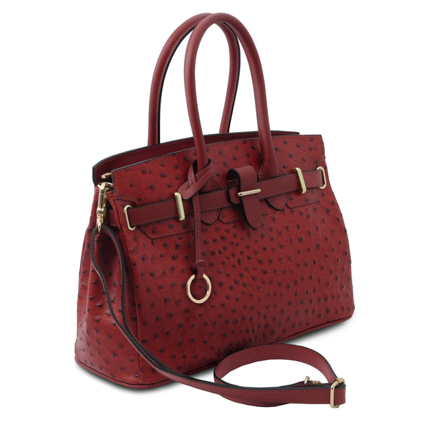 TL Bag Handbag in Ostrich-print Leather