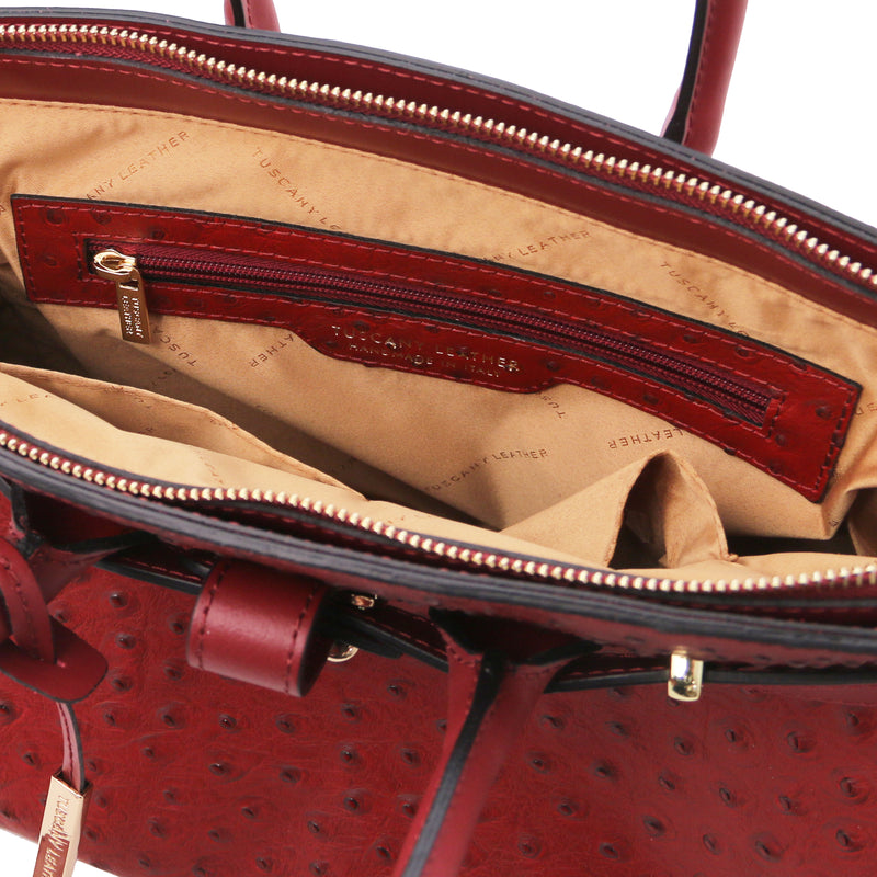 TL Bag Handbag in Ostrich-print Leather