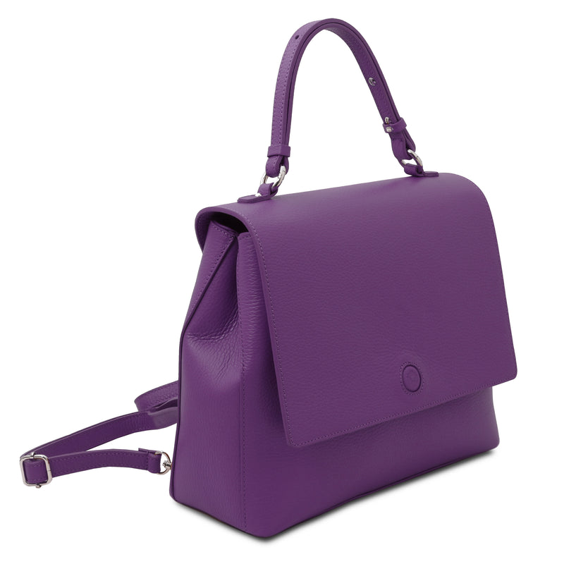 Silene Leather Convertible Handbag - L'Atelier Global