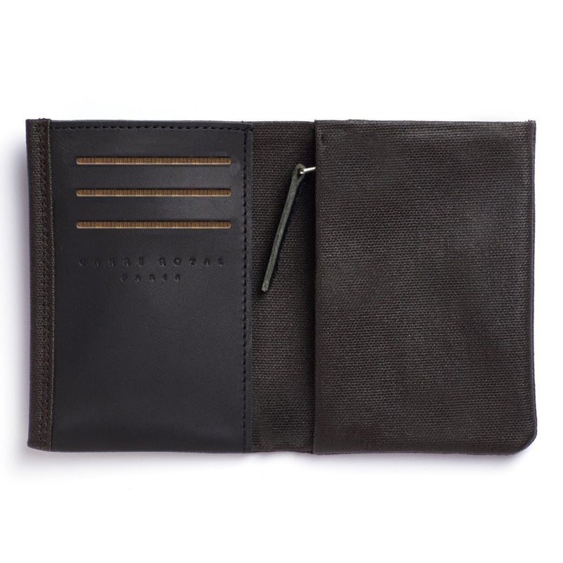 Brown Minimalist Canvas and Leather Wallet