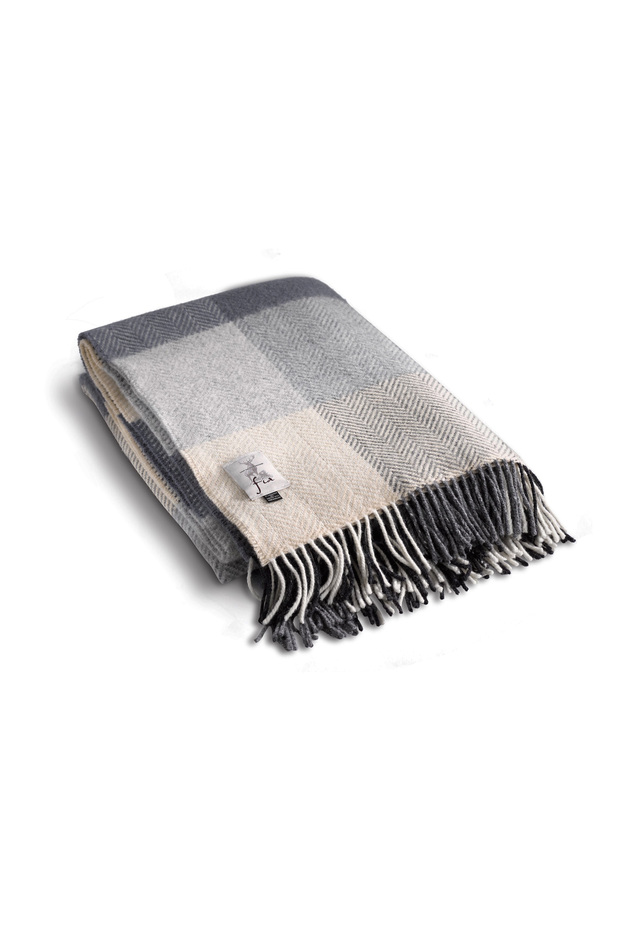 Sea Mist Merino Cashmere Throw folded on a white background - L'Atelier Global