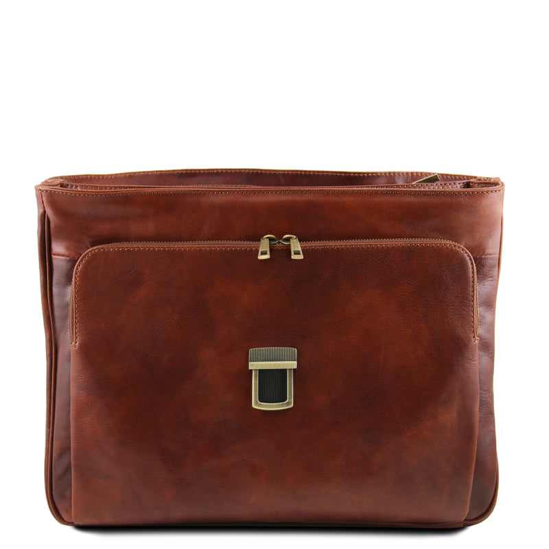Alessandria Leather Multi Compartment TL SMART Laptop Briefcase - L'Atelier Global