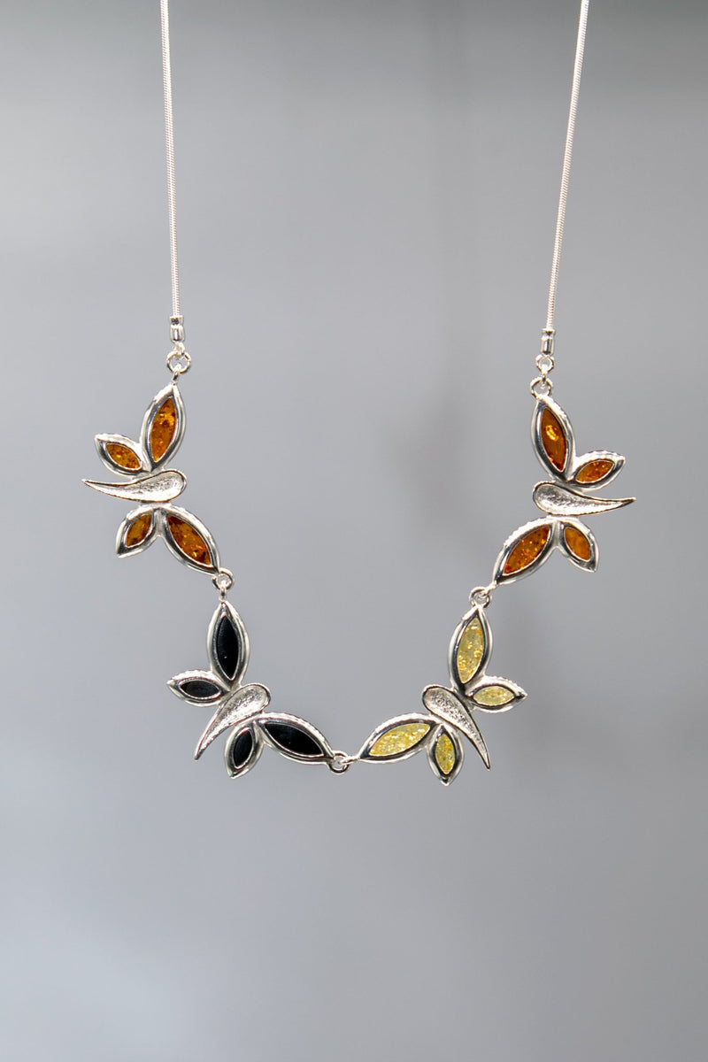 Amber Dancing Butterflies Necklace - L'Atelier Global