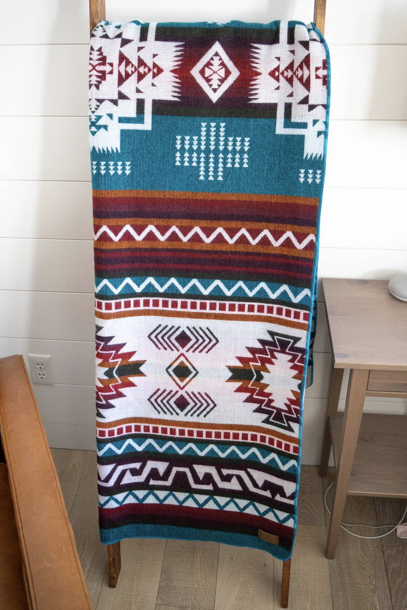 Andean Turquoise Alpaca Wool Blanket - L'Atelier Global
