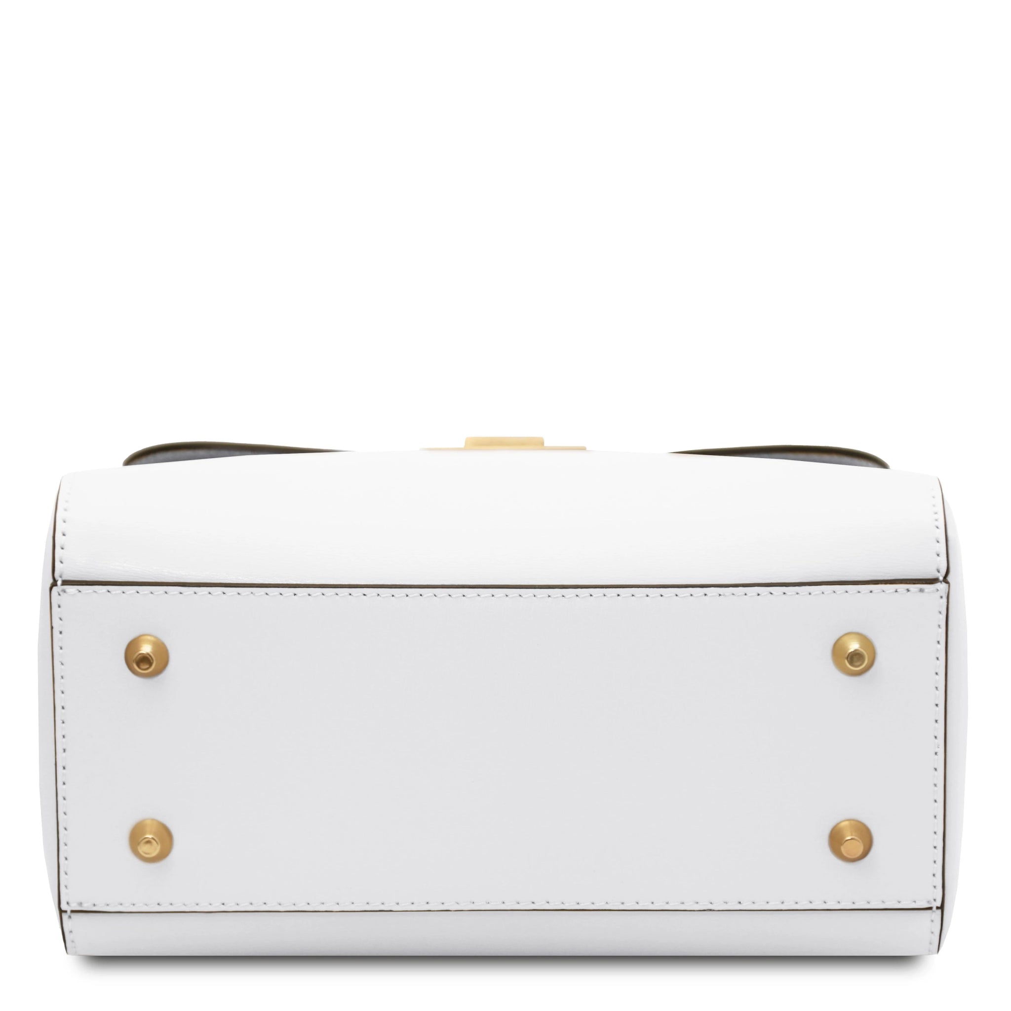 Armonia Italian Leather Handbag in White Bottom View