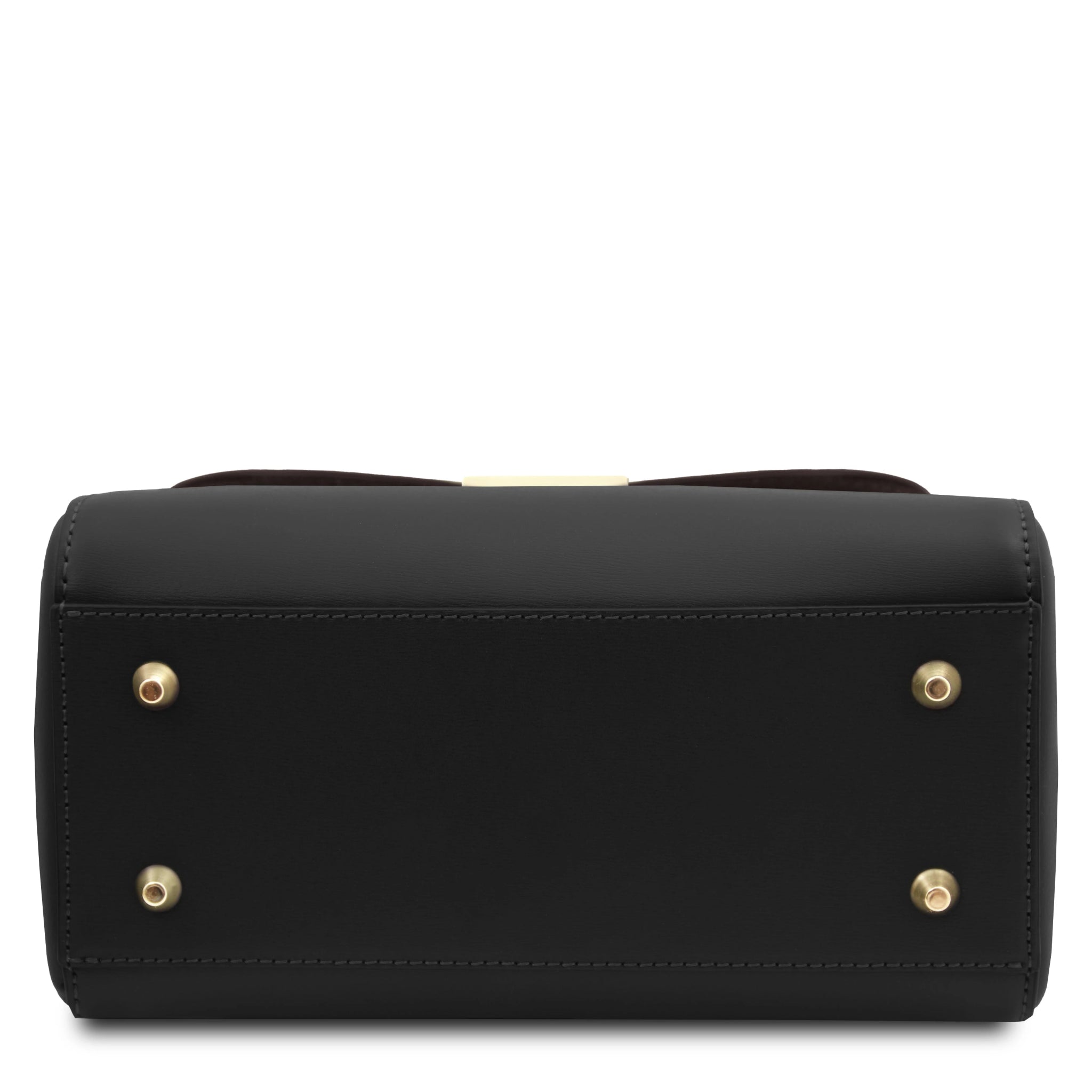 Armonia Italian Leather Handbag in Black Bottom View