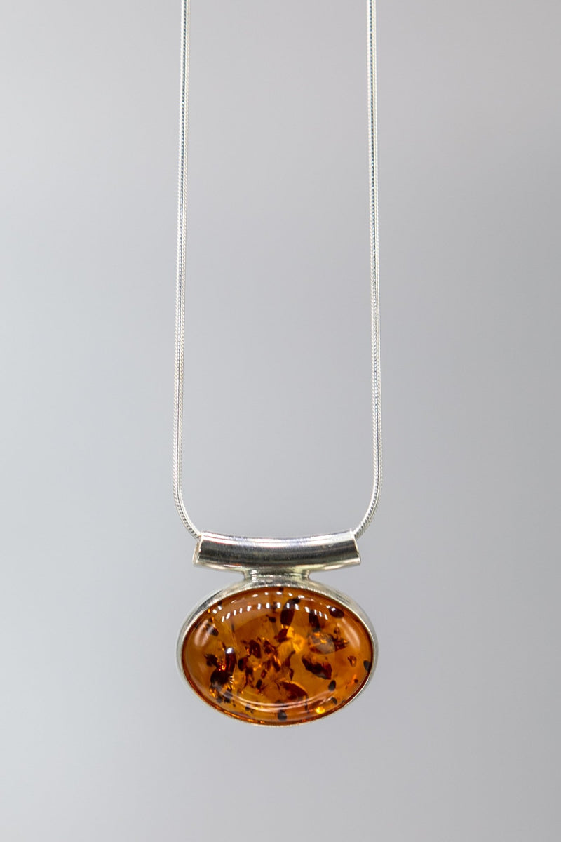 Baltic Honey Amber Slide Pendant Necklace - L'Atelier Global