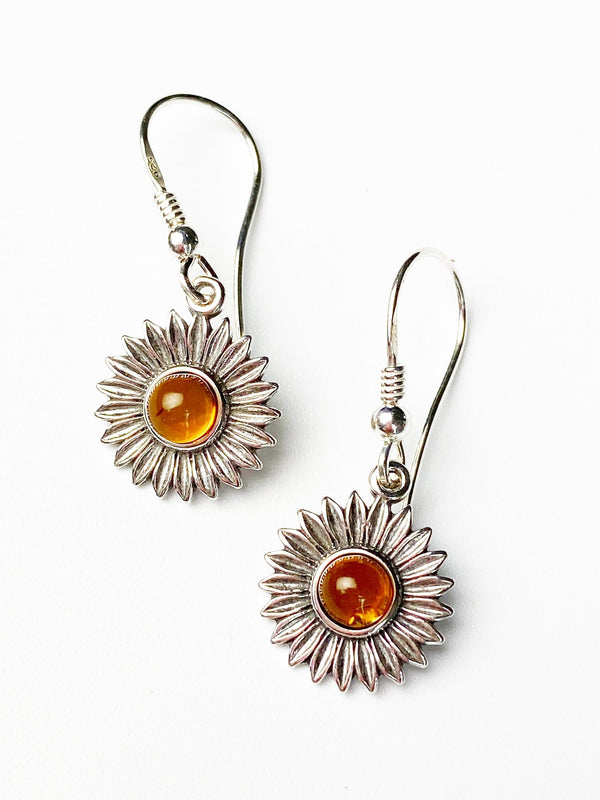 Baltic Honey Amber Sunflower Earrings - L'Atelier Global