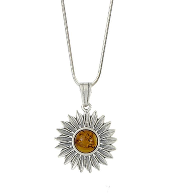 Baltic Honey Amber Sunflower Necklace - L'Atelier Global
