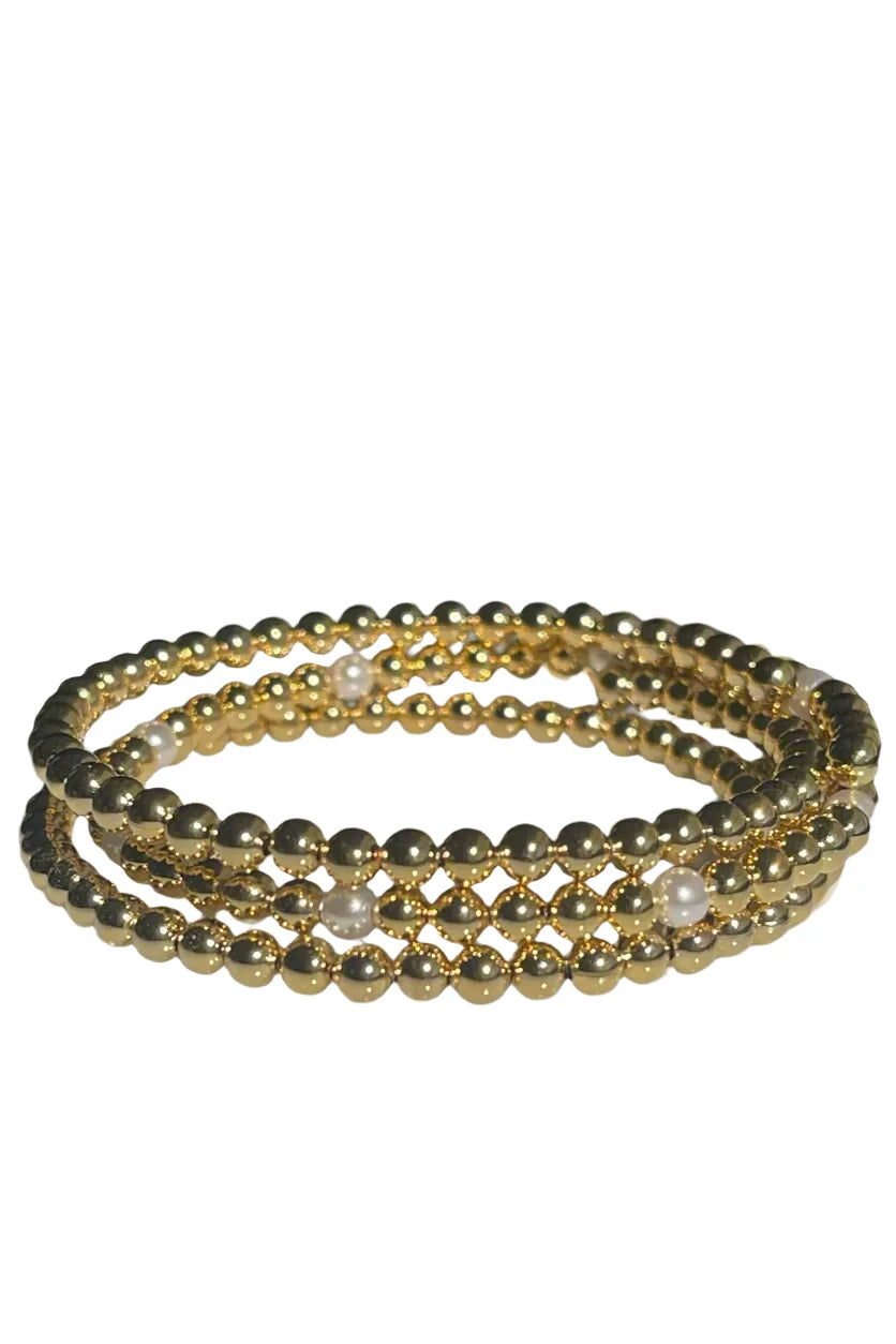 Boca Pearl Wrap Golden Bracelet Set of 3 - L'Atelier Global