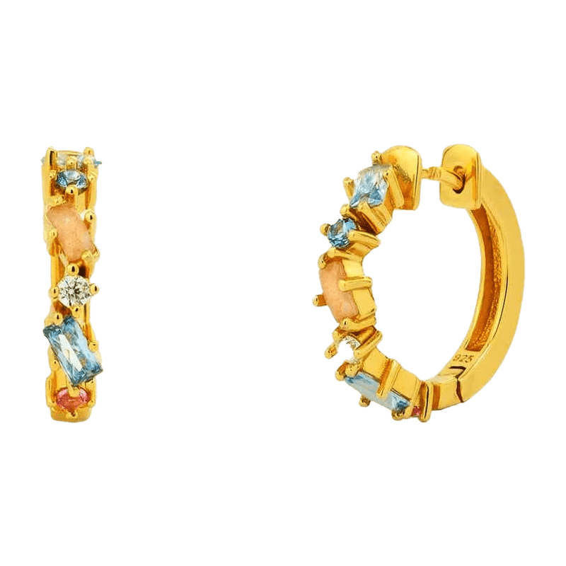 Burgundi Textural Gold Hoop Earrings - L'Atelier Global