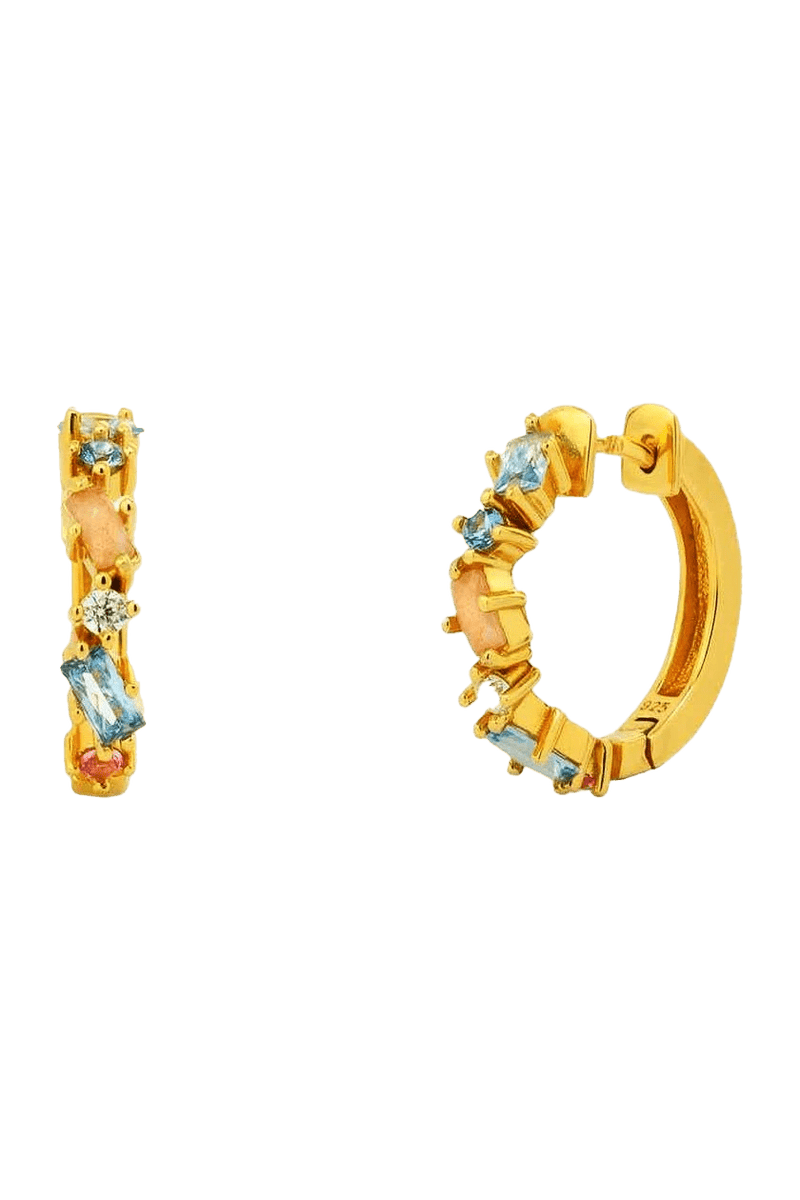 Burgundi Textural Gold Hoop Earrings - L'Atelier Global