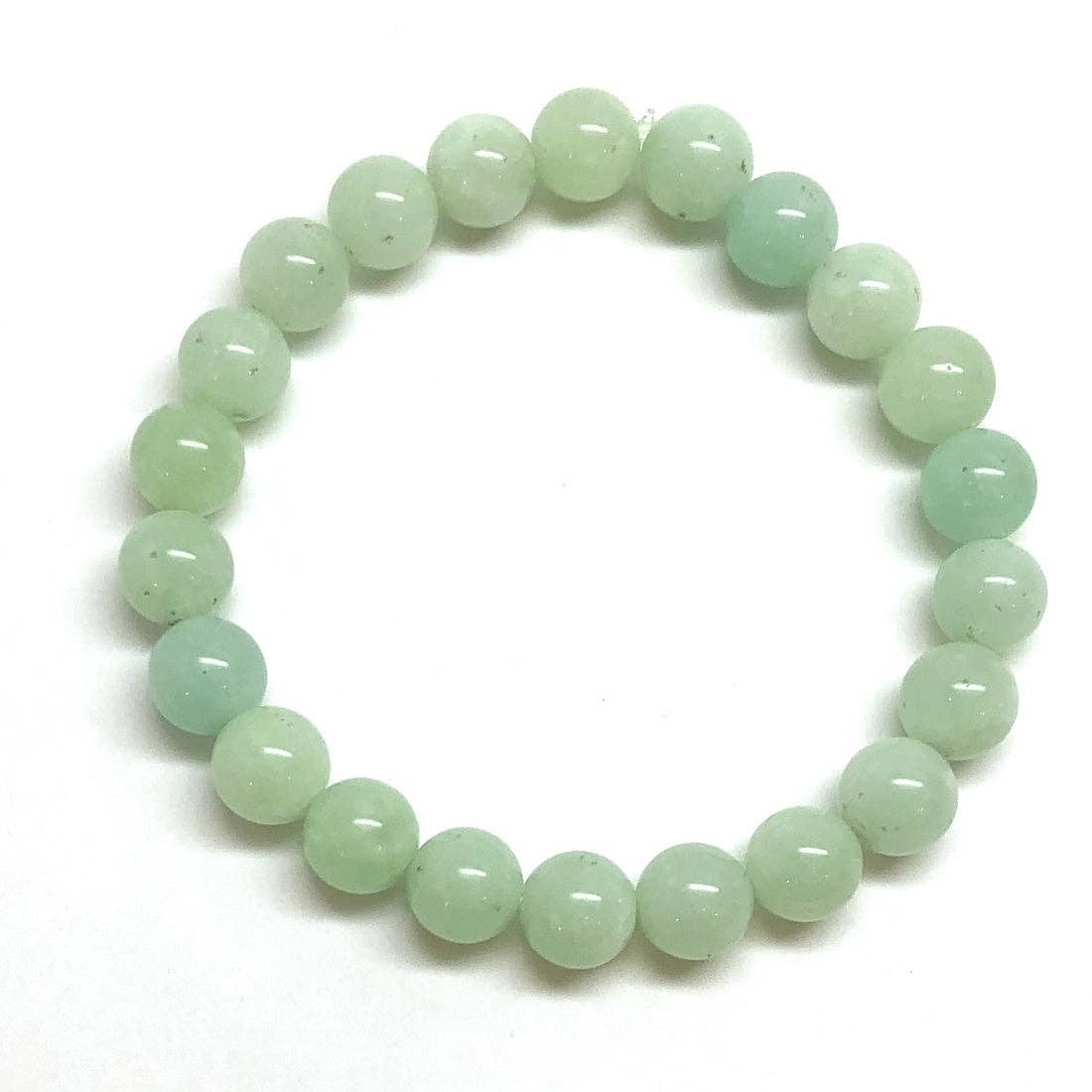 Burmese Jade Gemstone Stretch Bracelet on a white background - L'Atelier Global