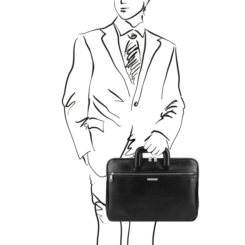 Caserta Document Leather Briefcase - L'Atelier Global