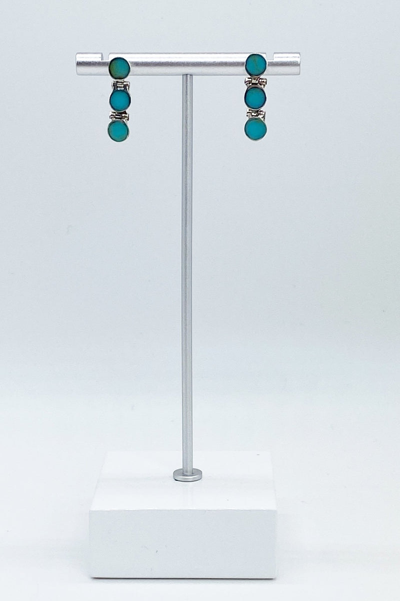 Chilean Turquoise Round Drop Earrings - L'Atelier Global