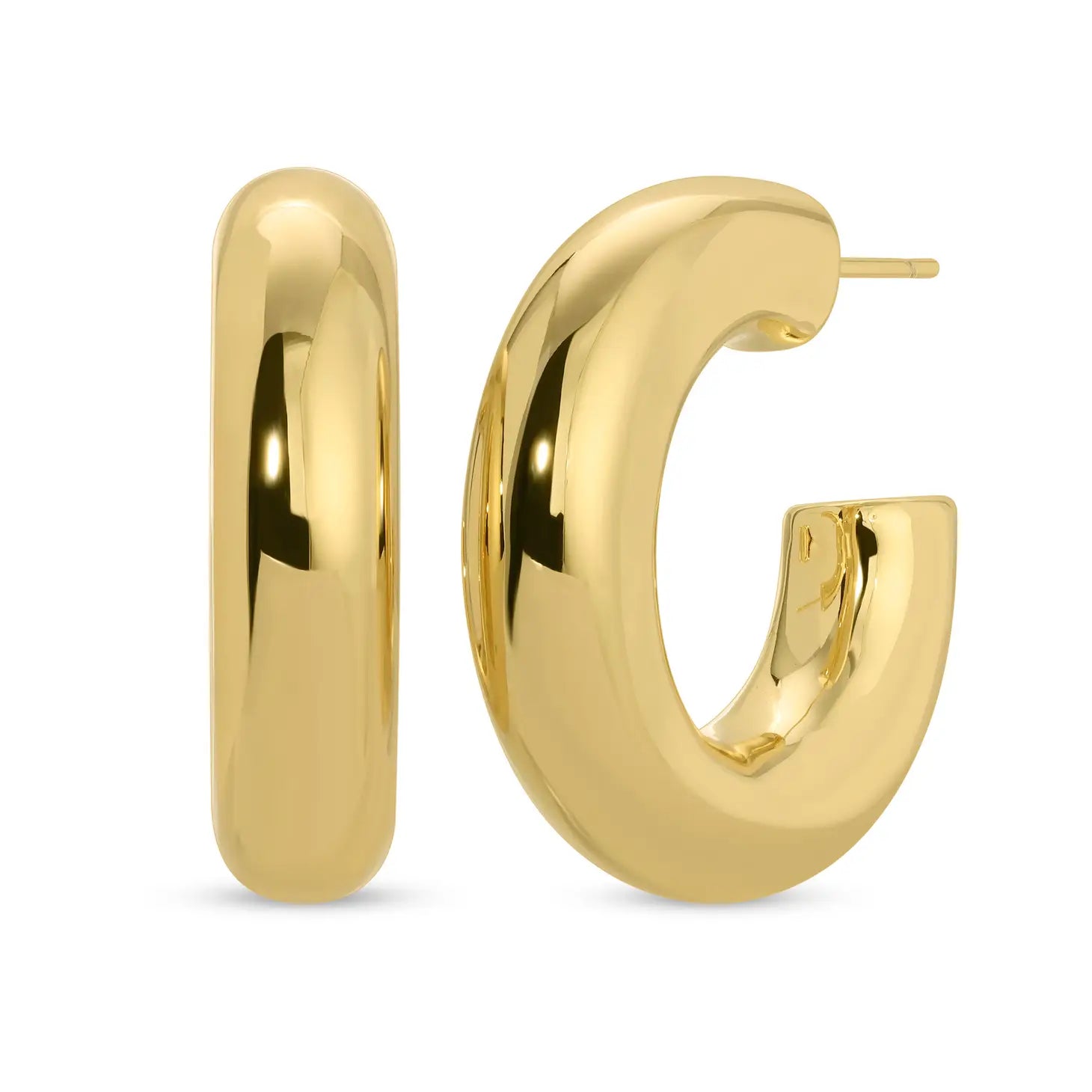 Downtown Minimalist Gold Hoops on a white background - L'Atelier Global