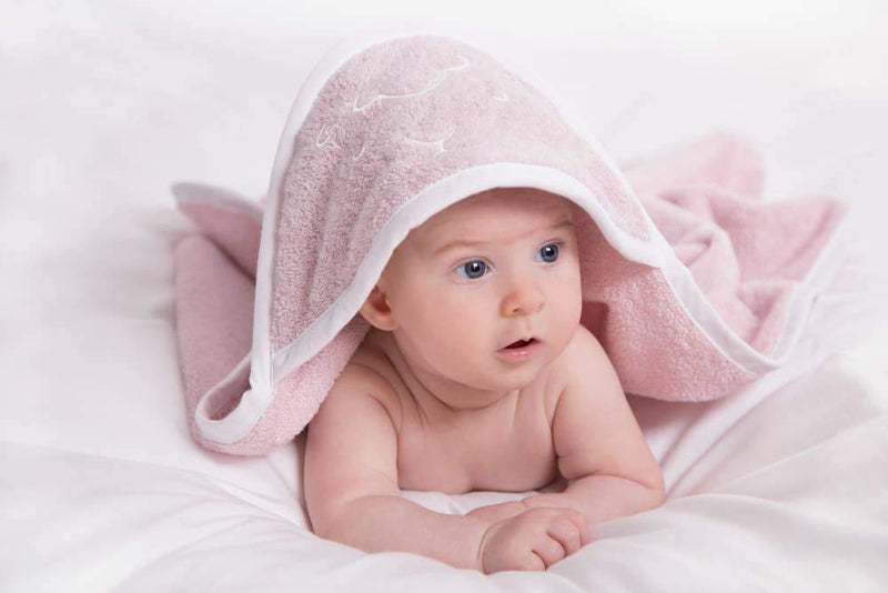 Embroidered Hooded Towel in Pink - L'Atelier Global