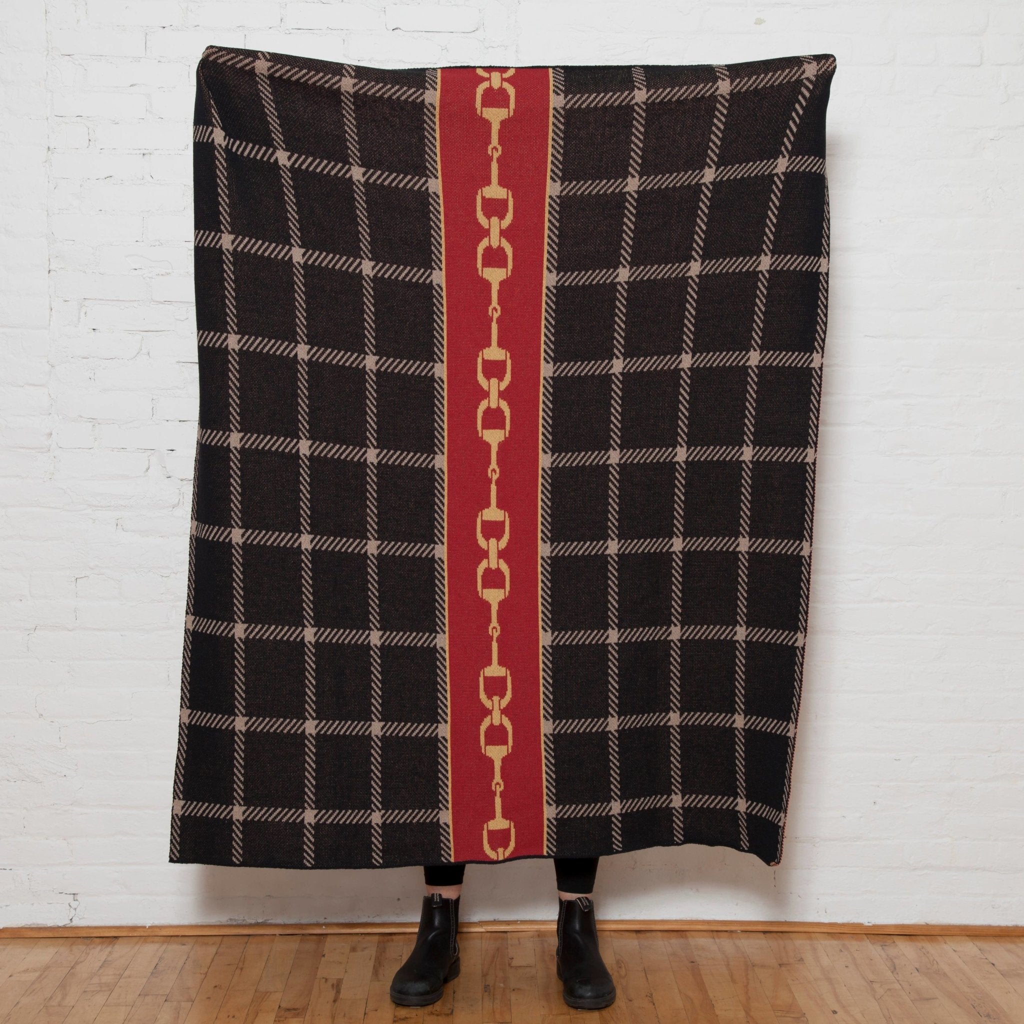 Equestrian Horse Bit Plaid Eco Throw - L'Atelier Global