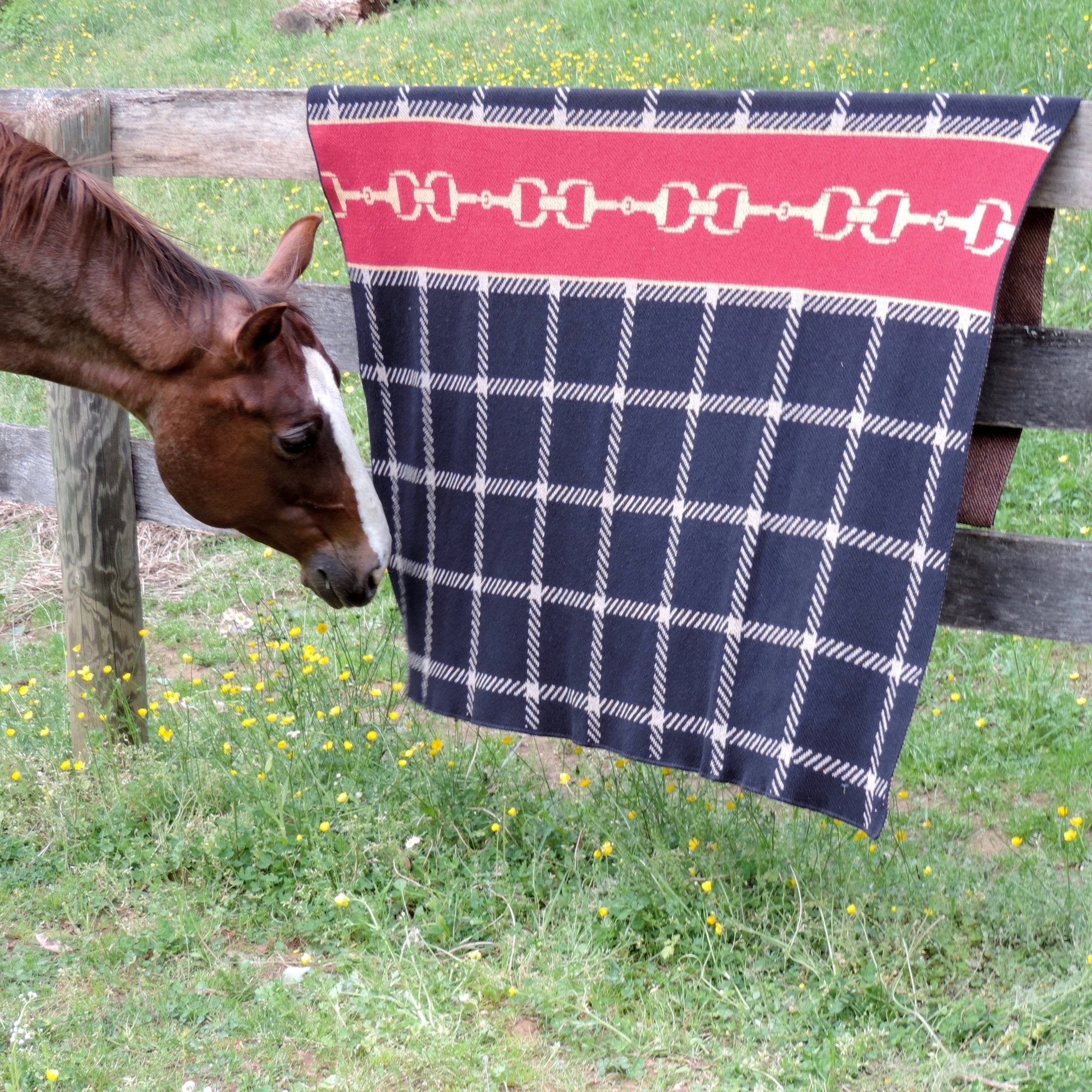 Equestrian Horse Bit Plaid Eco Throw - L'Atelier Global