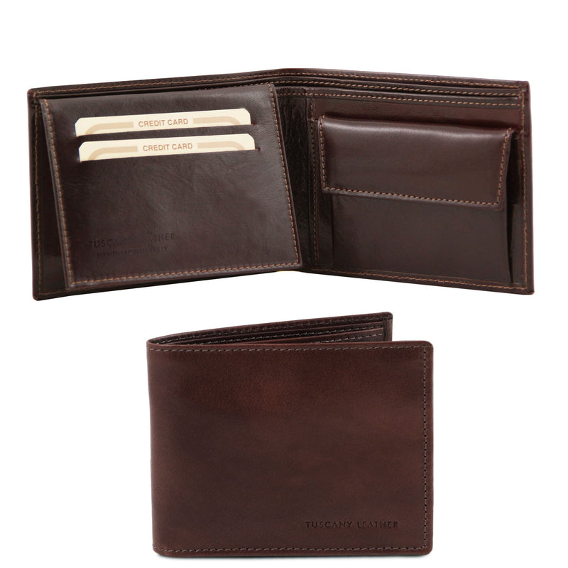 Exclusive 3 Fold Leather Wallet With Coin Pocket - L'Atelier Global