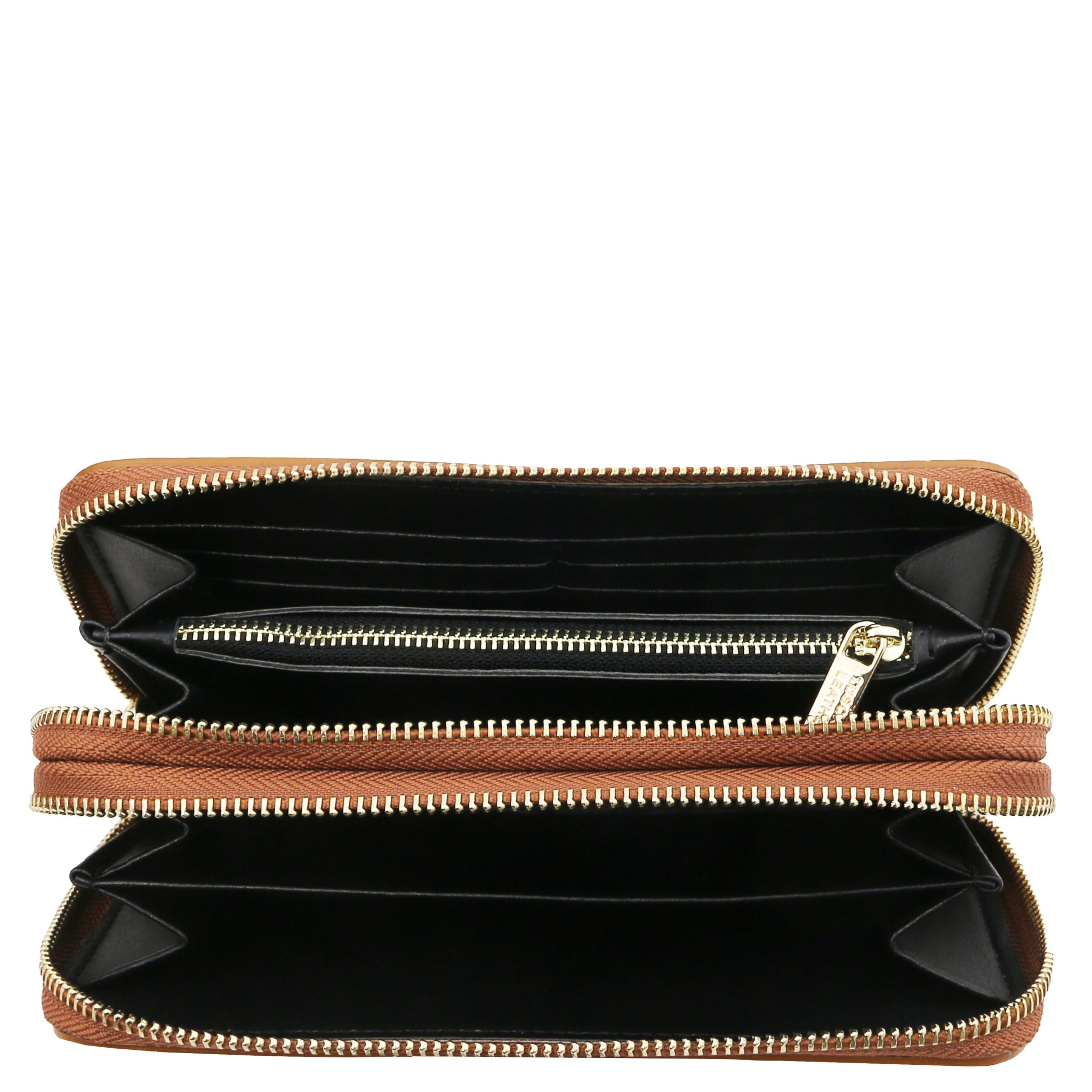 Gaia Double Zip Around Soft Italian Leather Wallet - L'Atelier Global