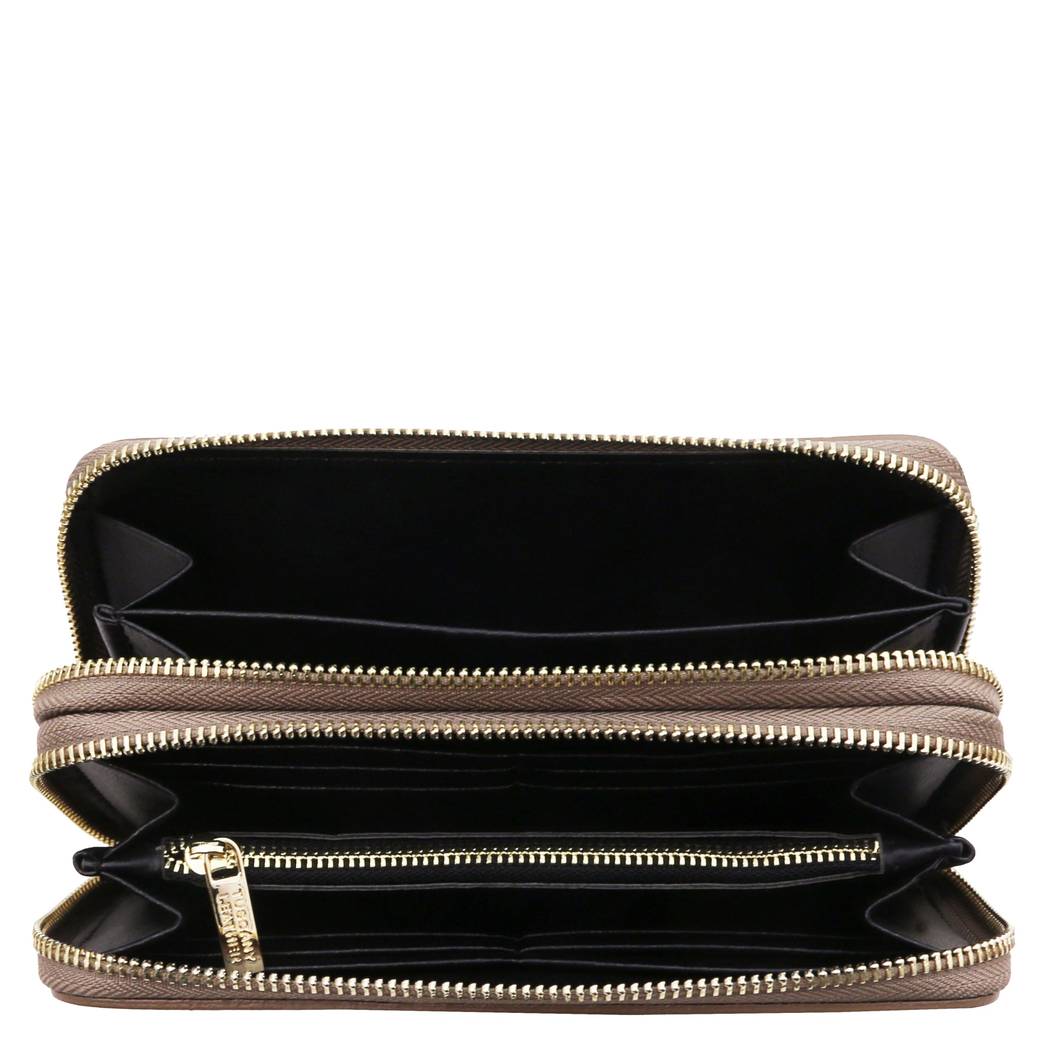 Gaia Double Zip Around Soft Italian Leather Wallet - L'Atelier Global