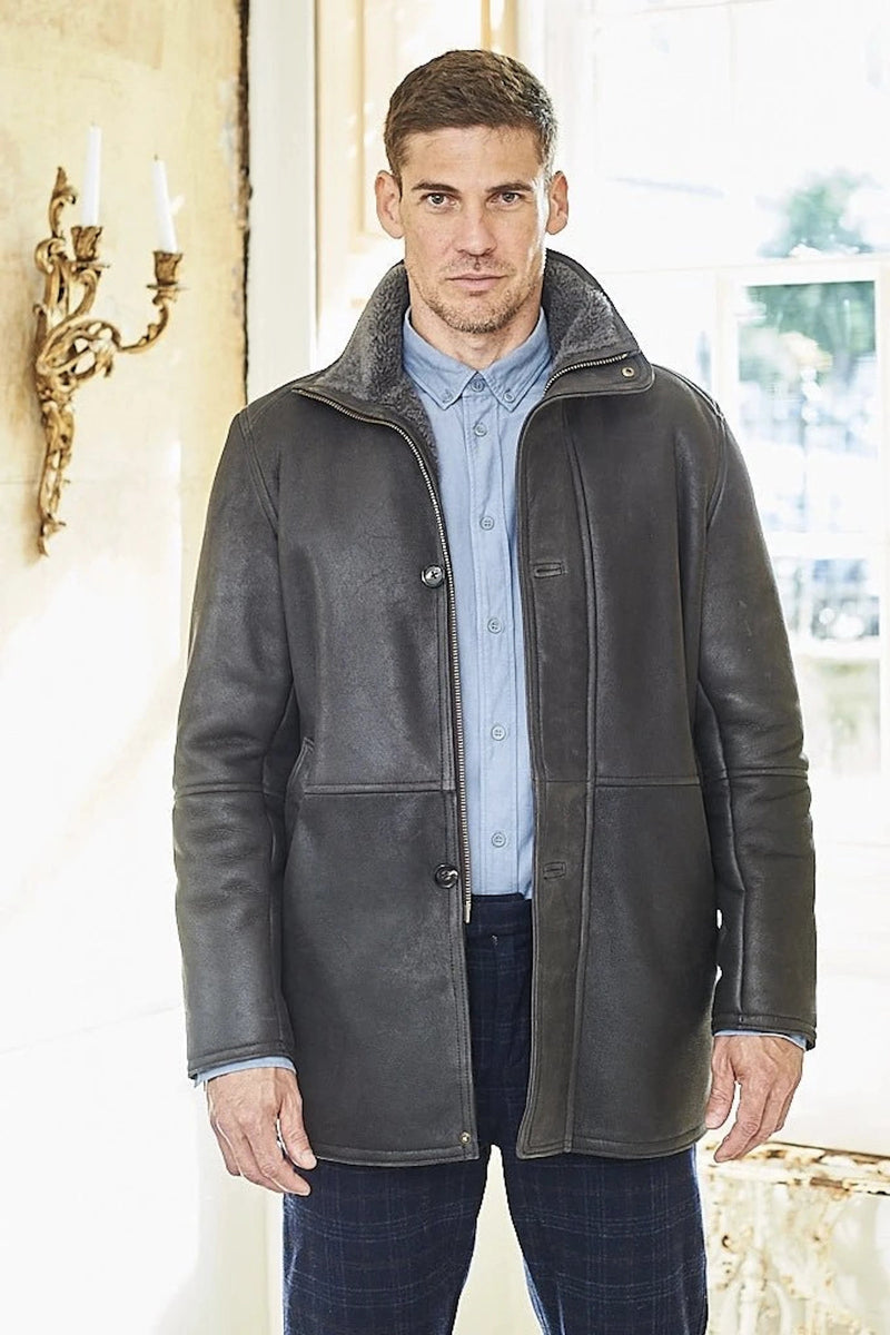 Giles British Luxury Sheepskin Jacket in Grey - L'Atelier Global