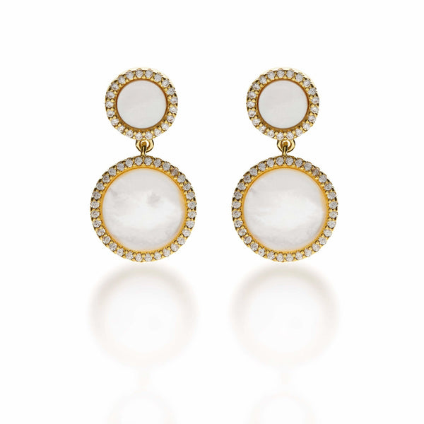 Gold Mother of Pearl Drop Earrings - L'Atelier Global
