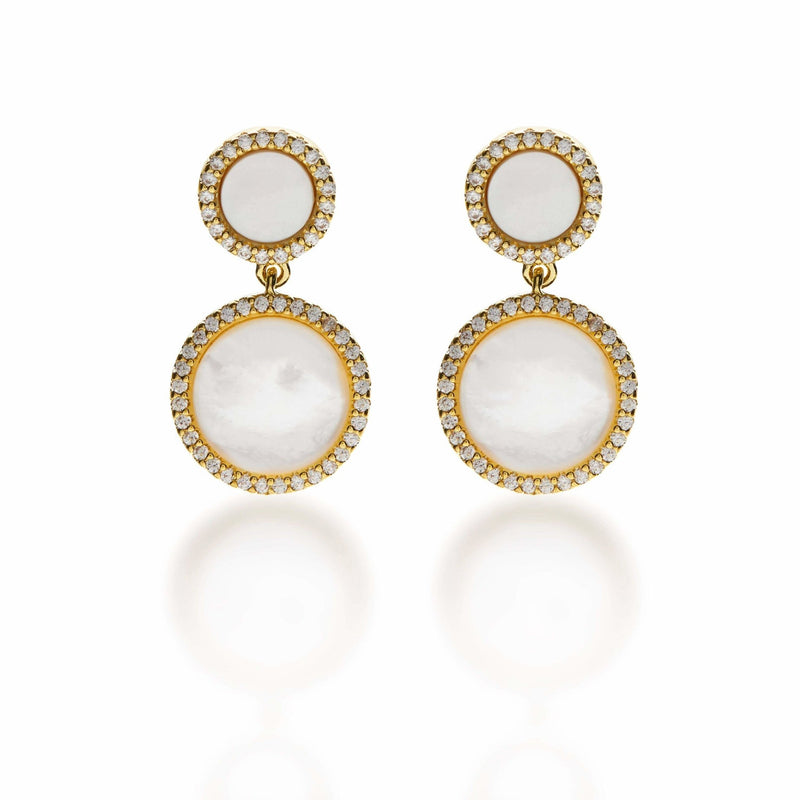 Gold Mother of Pearl Drop Earrings - L'Atelier Global