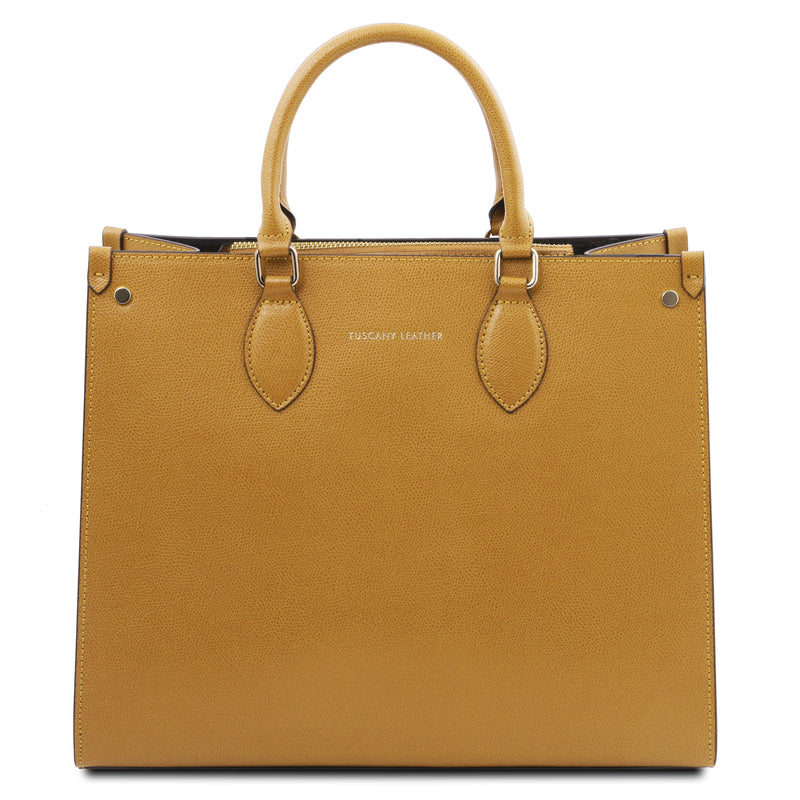 Iside Leather Business Tote Bag - L'Atelier Global