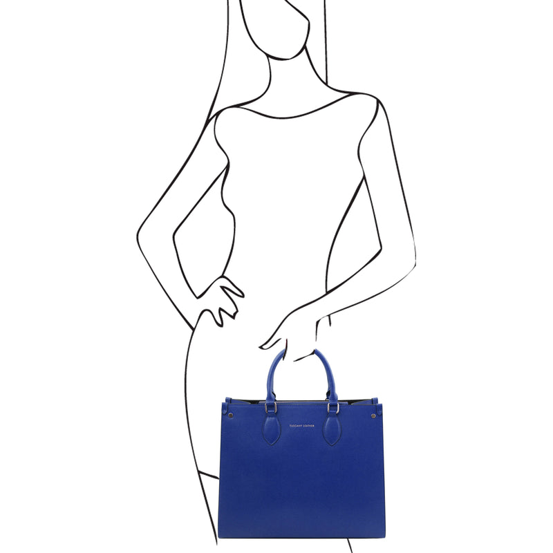 Iside Leather Business Tote Bag - L'Atelier Global