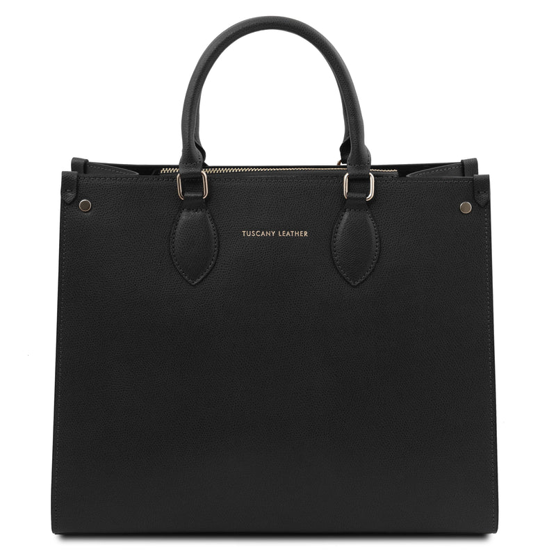 Iside Leather Business Tote Bag - L'Atelier Global