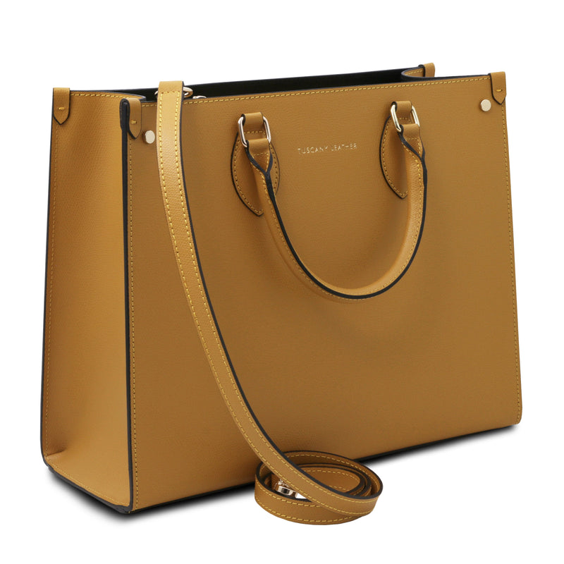 Iside Leather Business Tote Bag - L'Atelier Global