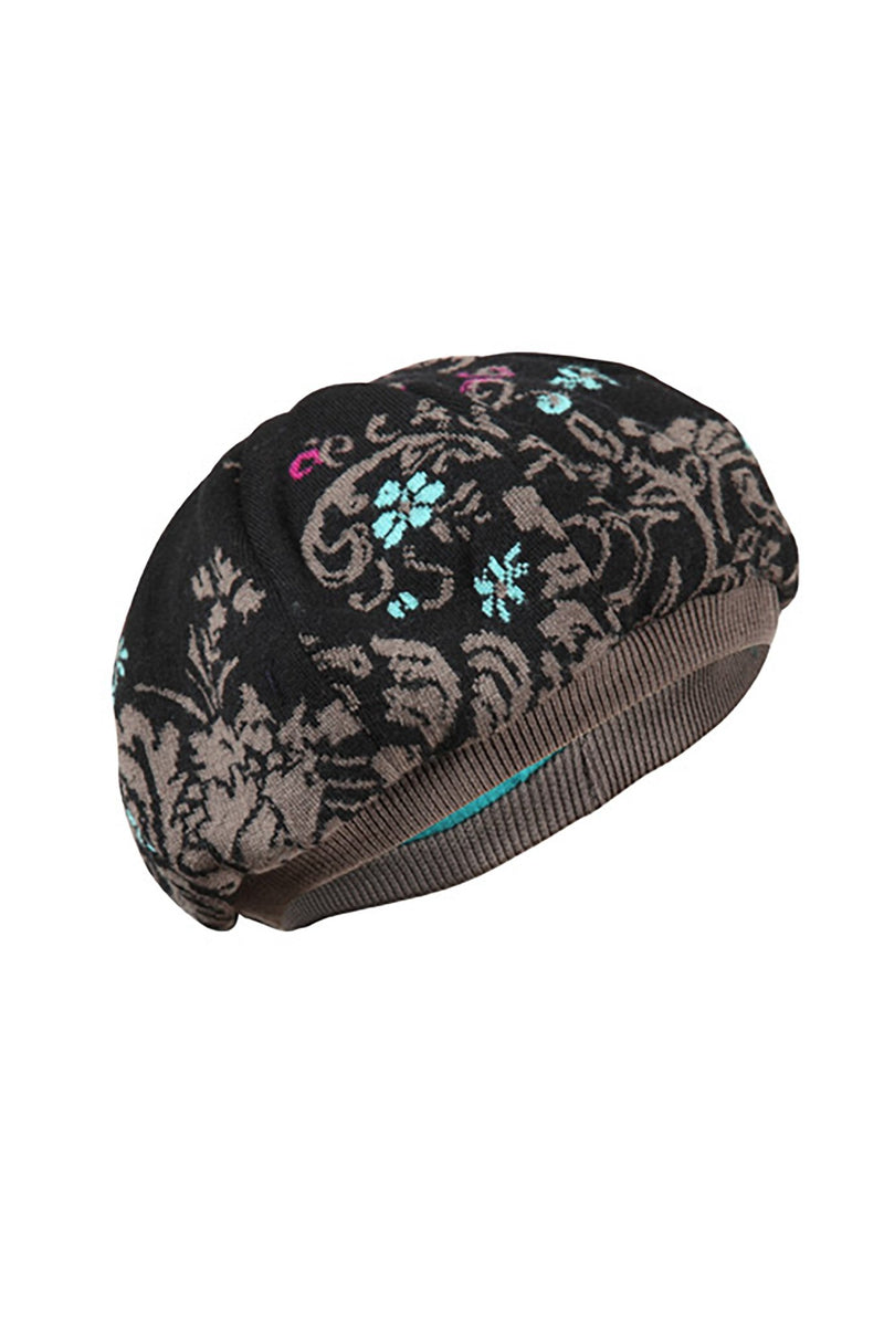 Lily of The Valley Serbian Merino Wool Hat in Black on a white background - L'Atelier Global