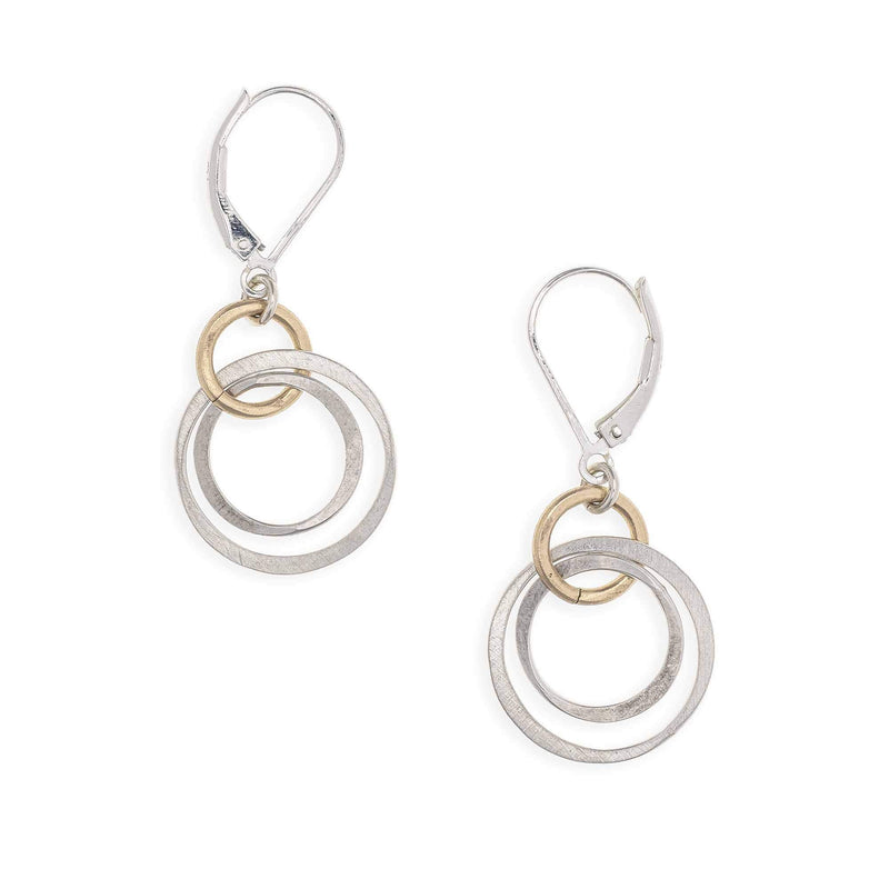 Linked Circle Drop Gold and Silver Earrings - L'Atelier Global