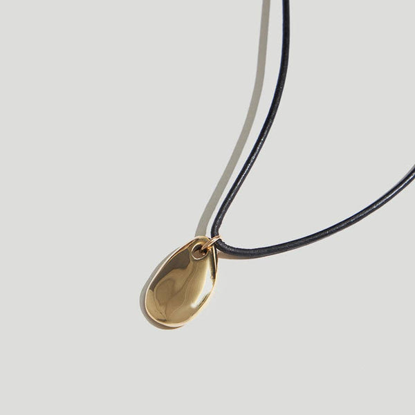 Louisa Gold Pebble Pendant Cork Necklace L Atelier Global