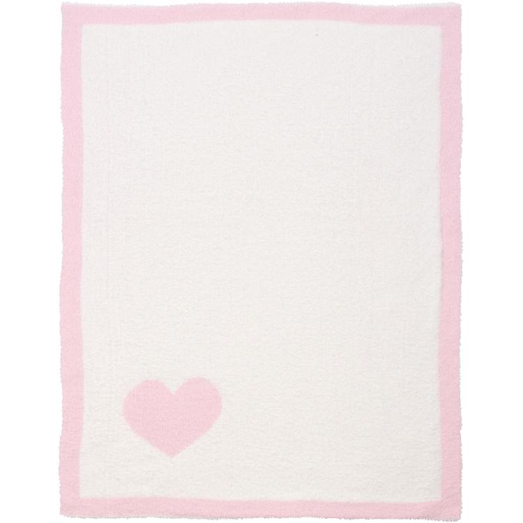 Luxe Reversible Heart Baby Blanket white side on a white background - L'Atelier Global