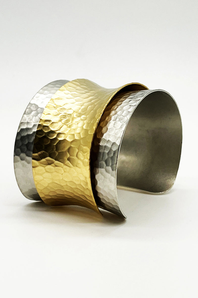 Madison Layered Hammered Cuff - L'Atelier Global