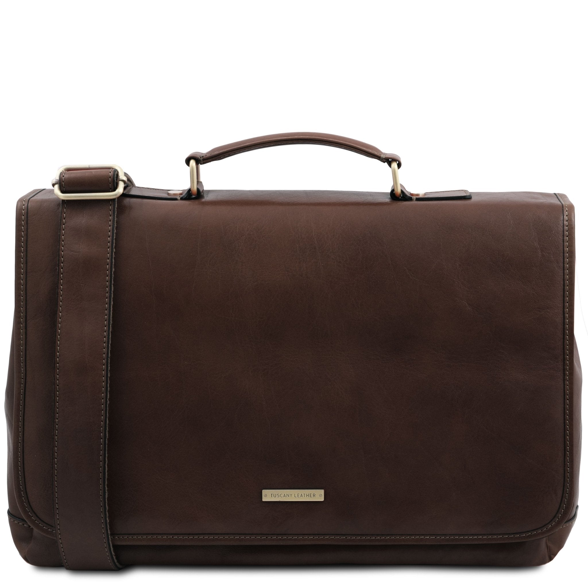 Mantova Leather Multi Compartment TL SMART Briefcase With Flap - L'Atelier Global