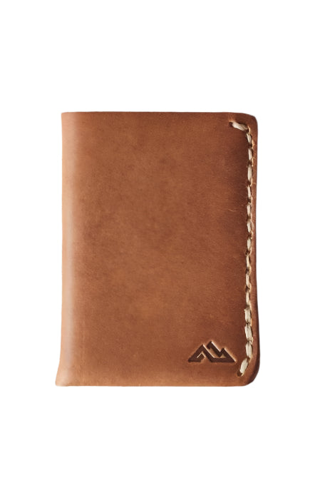 Minimalist Horween Wallet in natural on a wood table- L'Atelier Global