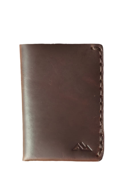 Front view Minimalist Horween Wallet in brown on a white background- L'Atelier Global