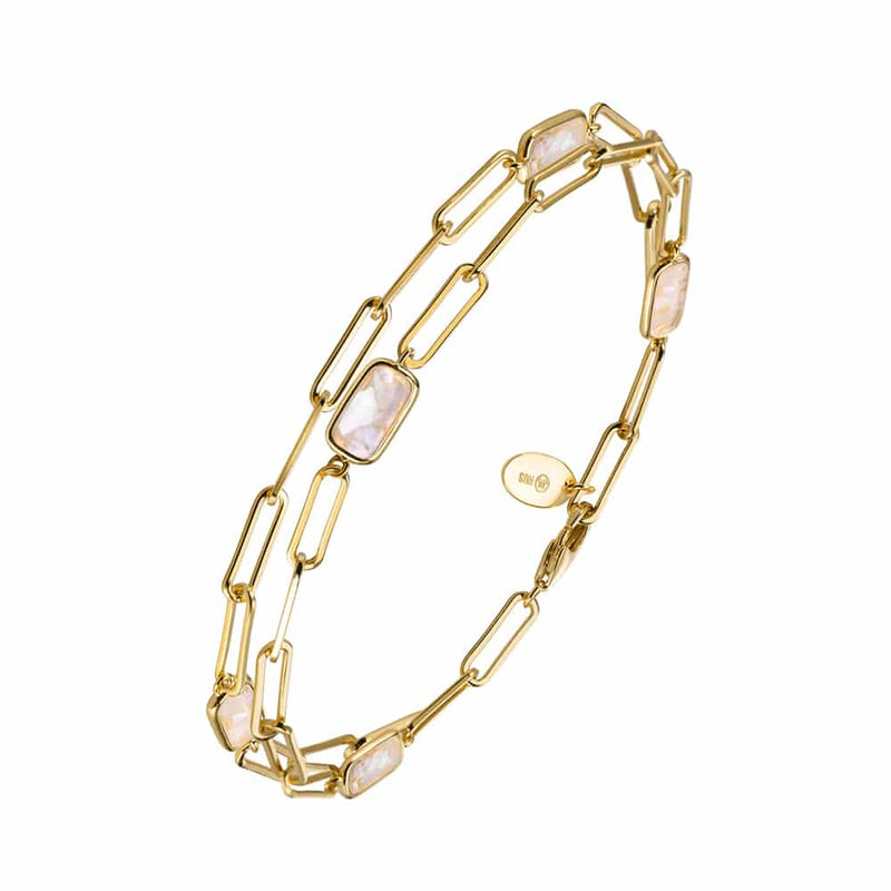 Montmartre Gold Vermeil Wrap Bracelet with Mother of Pearl - L'Atelier Global