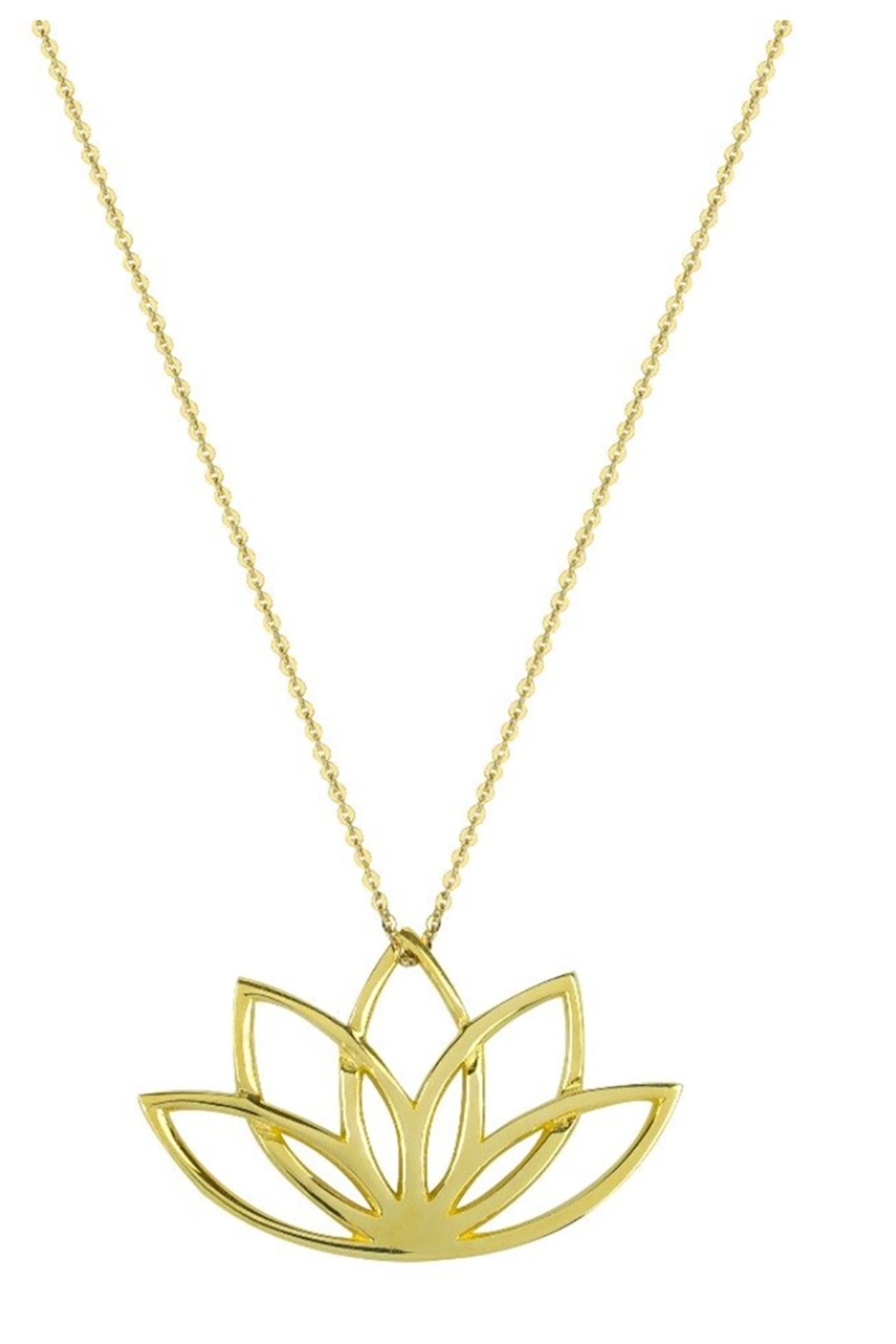 Irish New Beginnings Gold Necklace hanging on a white background- L'Atelier Global