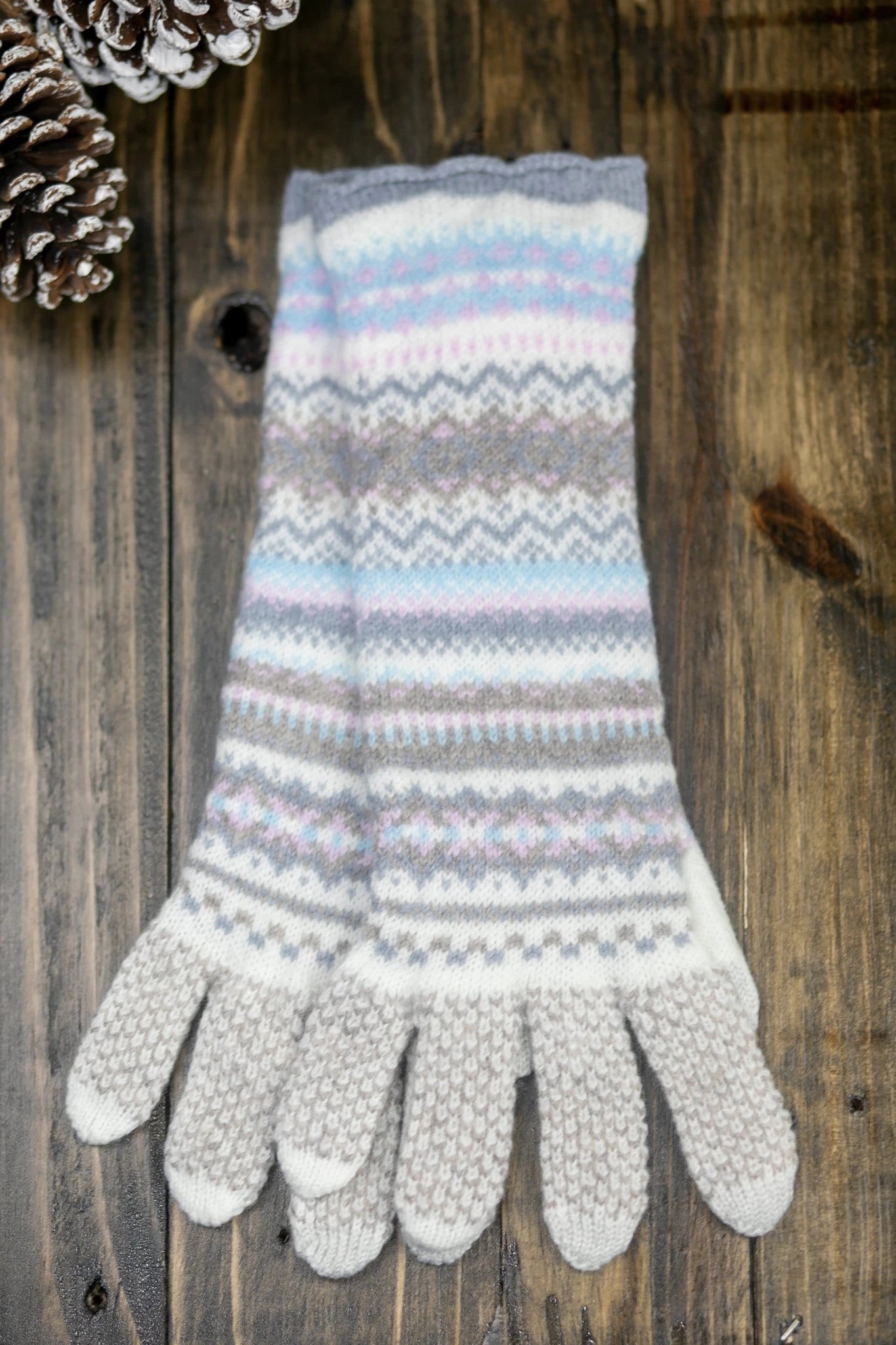 Northern Isles Merino Wool Beanie and Gloves in Mist - L'Atelier Global