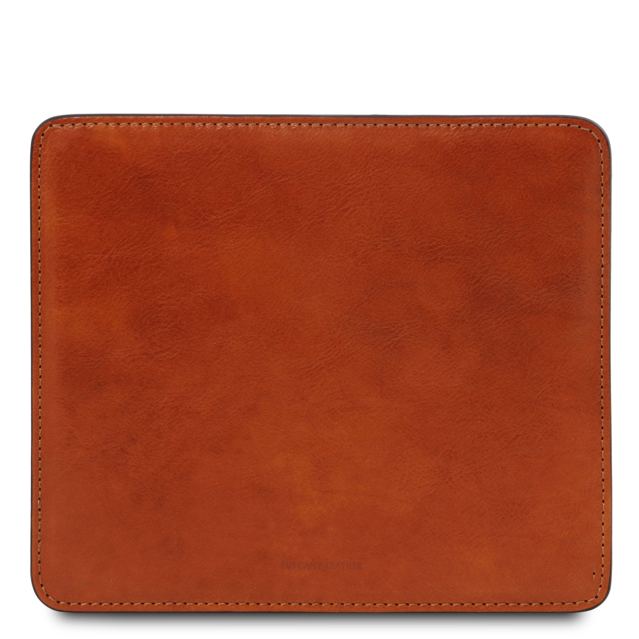 Office Set Italian Leather Desk Pad and Mouse Pad in honey on a white background - L'Atelier Global