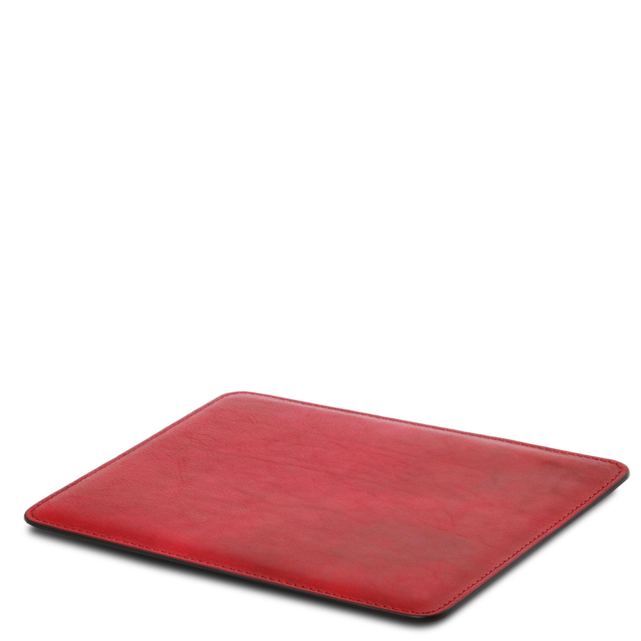 Italian Leather Mouse Pad in red on a white background - L'Atelier Global