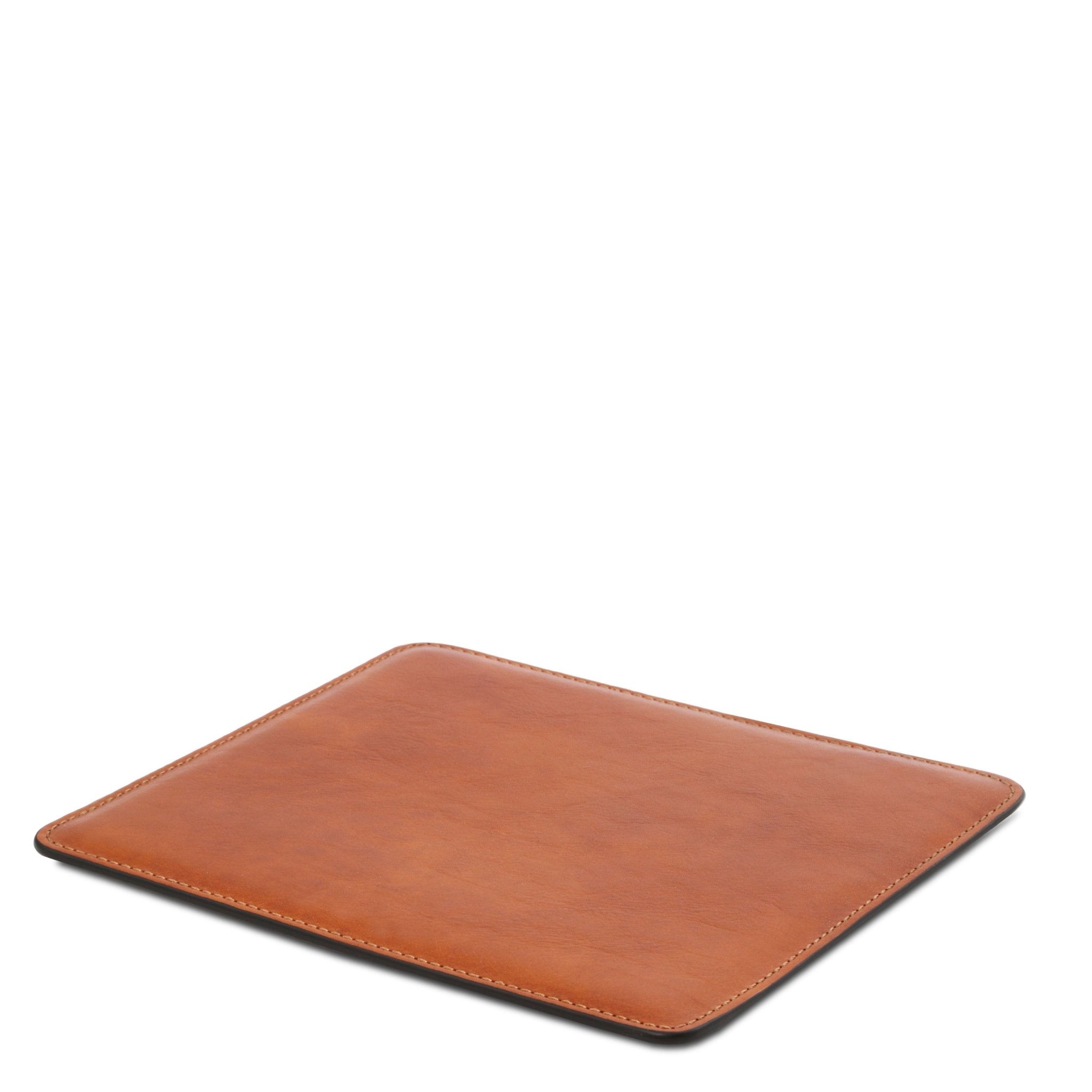 Office Set Italian Leather Desk Pad in honey on white background - L'Atelier Global