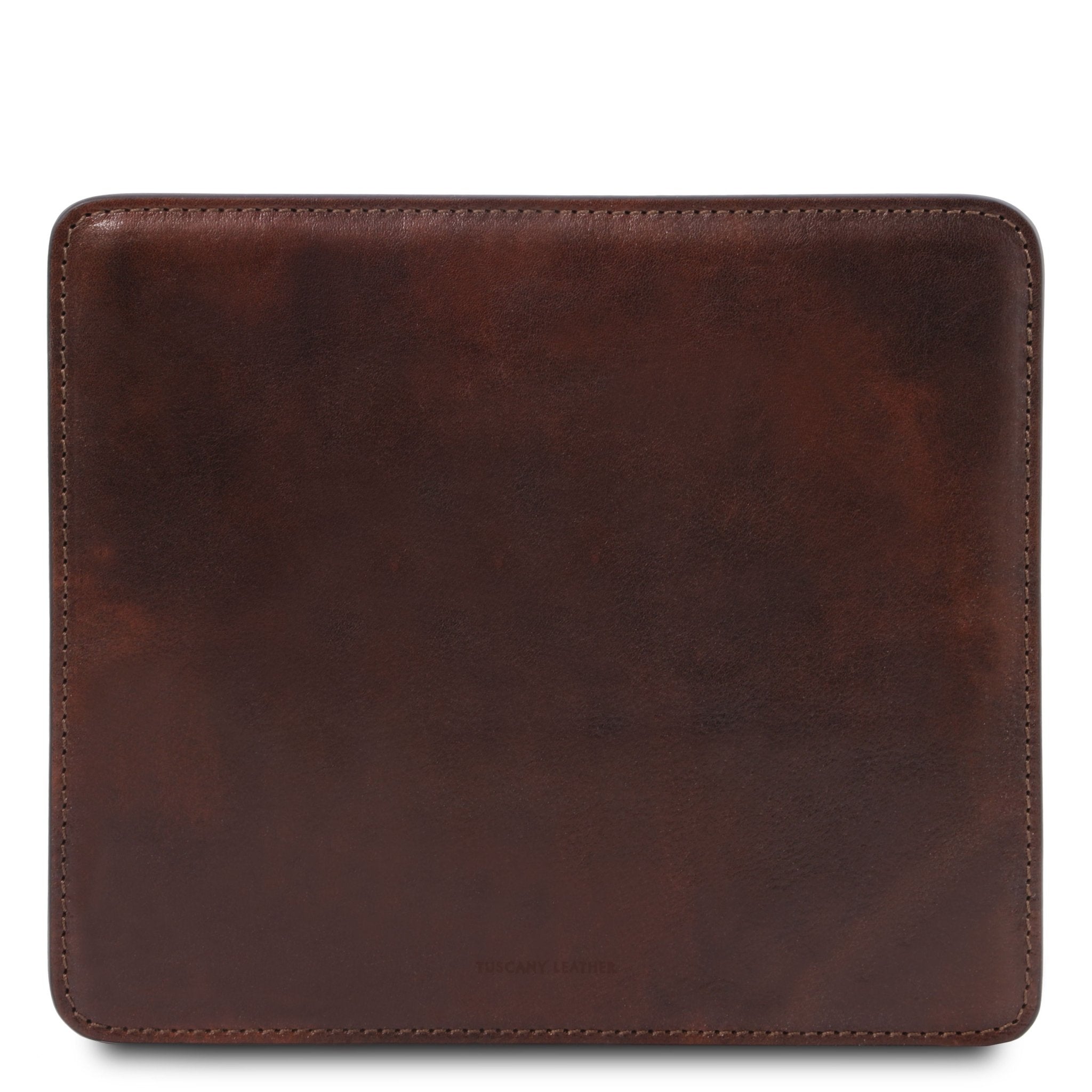 Italian leather Desk Pad in dark brown on a white background - L'Atelier Global