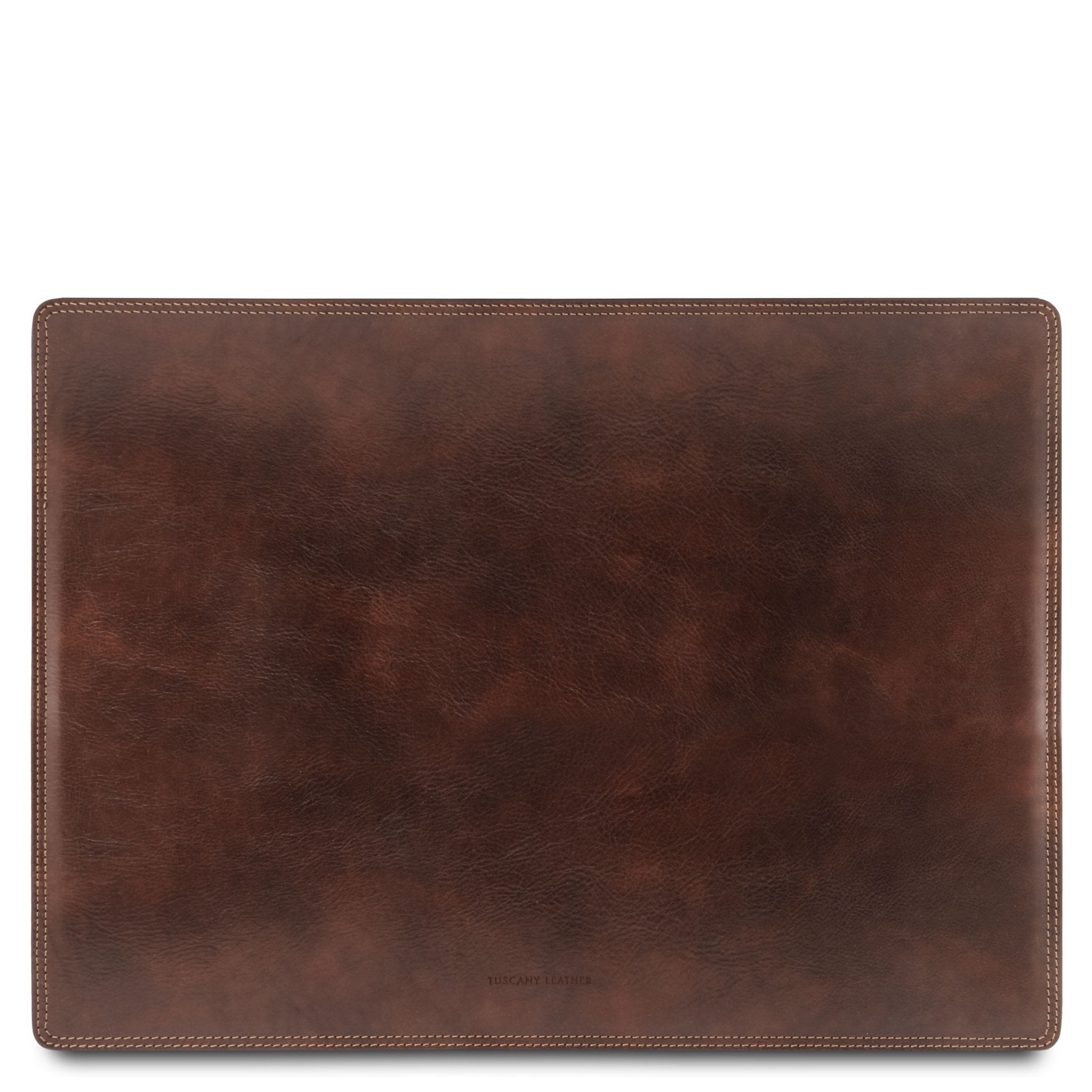 Italian Leather Desk Pad in dark brown on a white background - L'Atelier Global